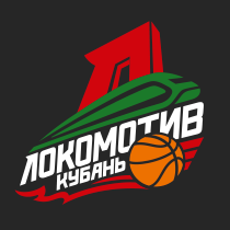 Логотип Локомотив-Кубань на русском языке на чёрном фоне